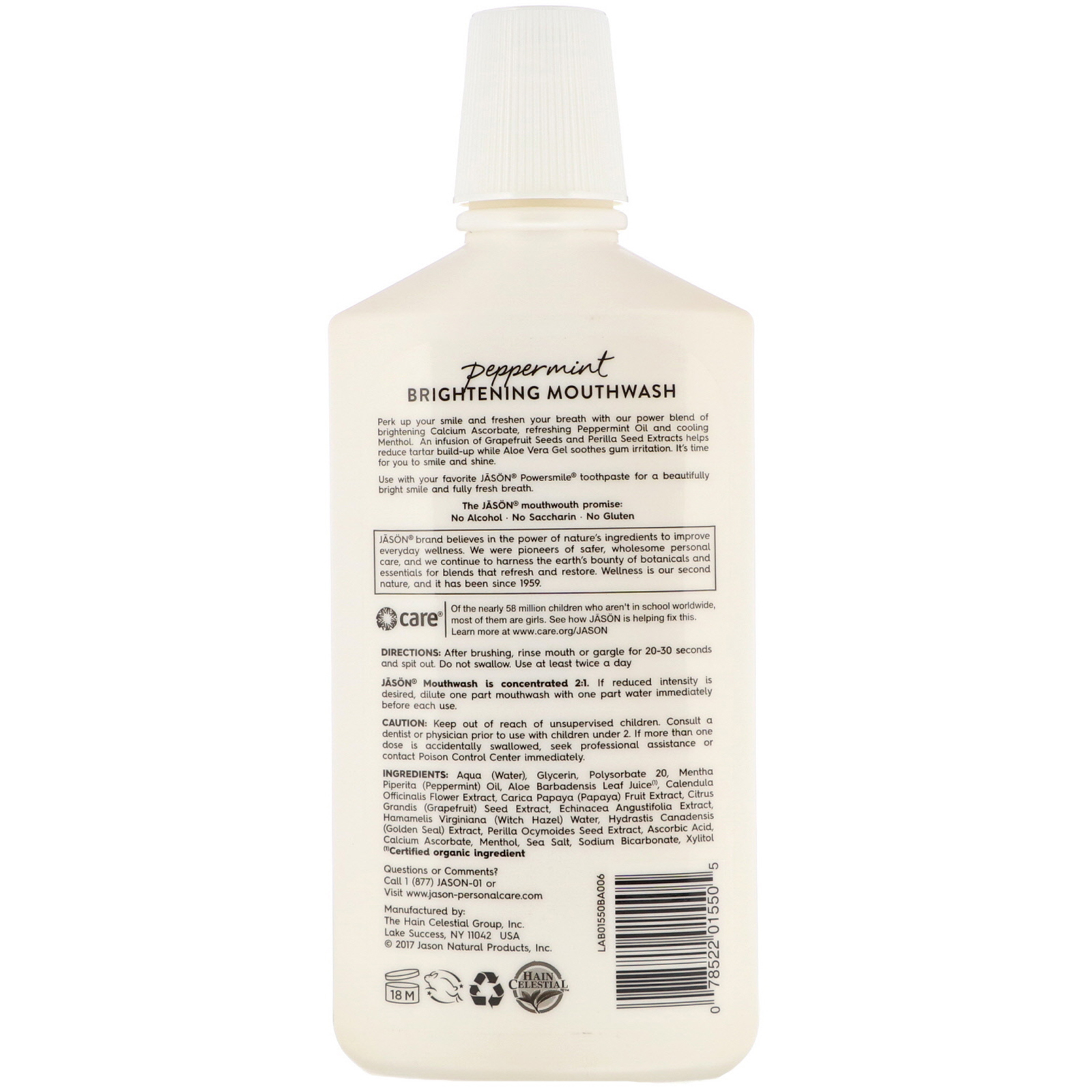 Jason Natural, Powersmile, Enxaguante Bucal Iluminador, Hortelã-Pimenta, 473 ml (16 fl oz) - Imagem 2