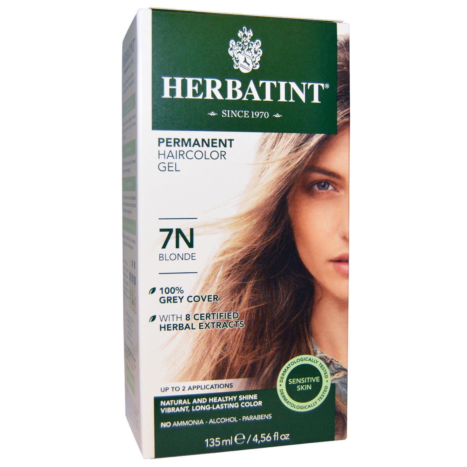 Herbatint, Gel Permanente para Coloração de Cabelo, 7N, Louro, 135 ml (4,56 fl oz)
