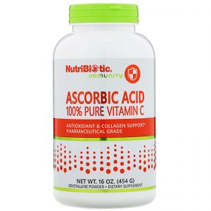 NutriBiotic, Ácido Ascórbico, 100% de Vitamina C Pura, Pó Cristalino, 454 g (16 oz)