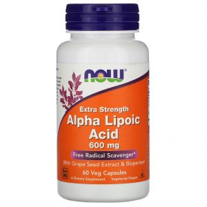 Now Foods, Ácido Alfa Lipóico, Potência Extra, 600 mg, 60 cápsulas vegetais