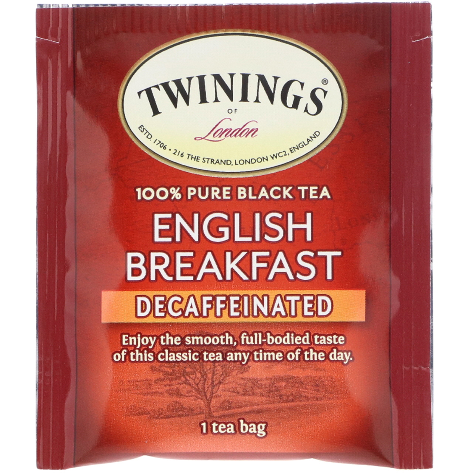 Twinings, 100% Pure Black Tea, English Breakfast, Decaffeinated, 25 Tea Bags, 1.76 oz (50 g) - Imagem 3