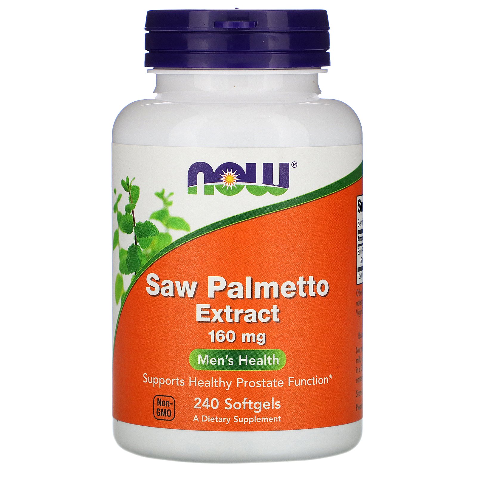Now Foods, Extrato de Serenoa, 160 mg, 240 cápsulas Softgel