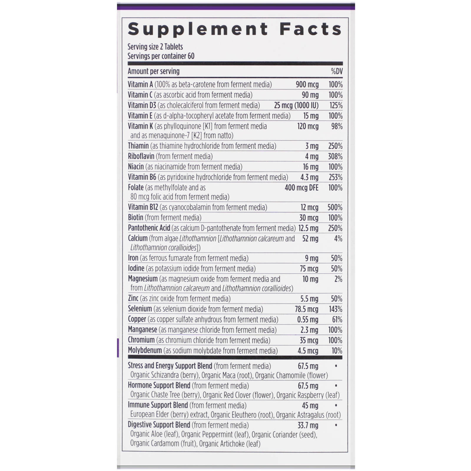 New Chapter, Women's Advanced Multi, 120 Comprimidos de Origem Vegetal - Imagem 2