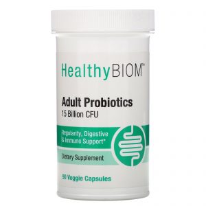 HealthyBiom, Probióticos para Adultos, 15 Bilhões de UFCs, Cápsulas Vegetais
