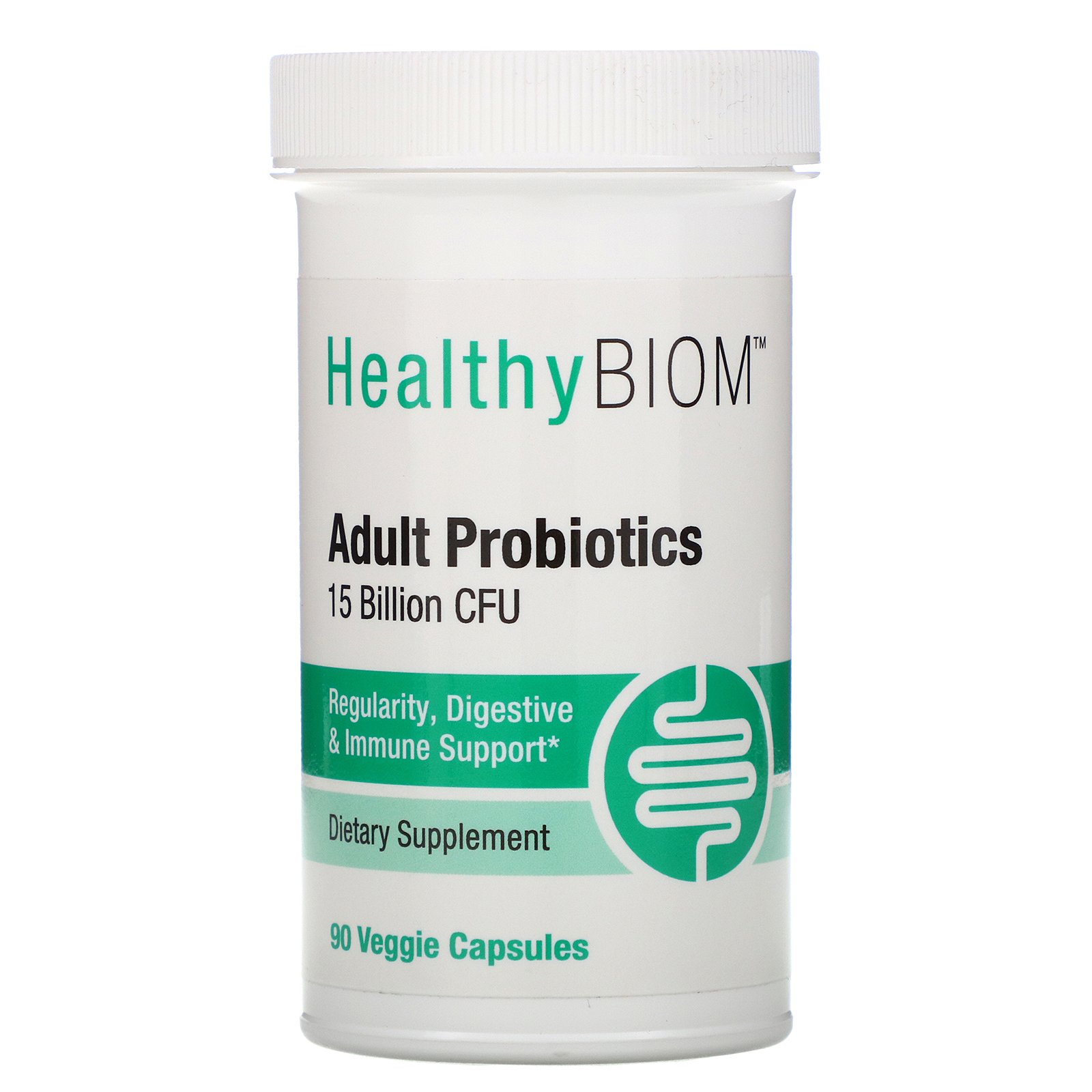 HealthyBiom, Probióticos para Adultos, 15 Bilhões de UFCs, Cápsulas Vegetais