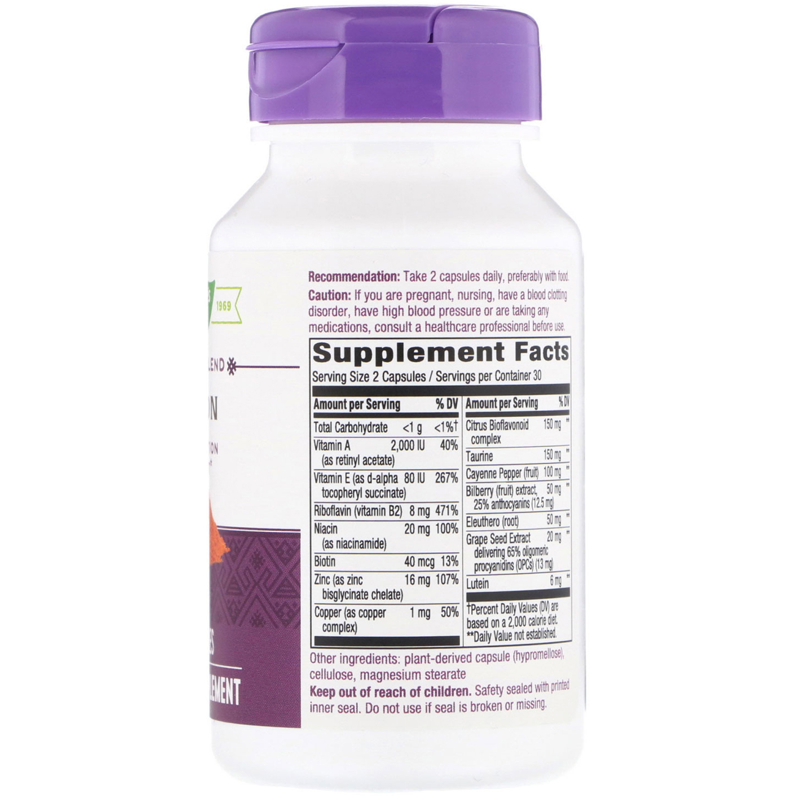 Nature's Way, Vision, Premium Blend, 60 Capsules - Imagem 2