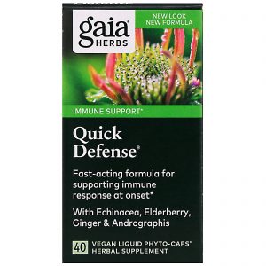 Gaia Herbs, Quick Defense, 40 Vegan Liquid Phyto-Caps
