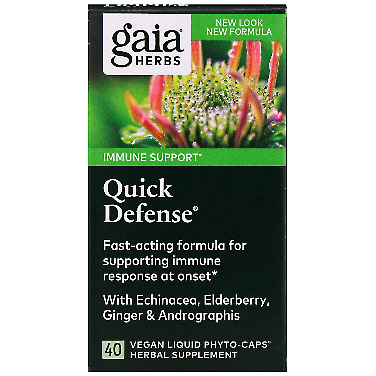 Gaia Herbs, Quick Defense, 40 Vegan Liquid Phyto-Caps