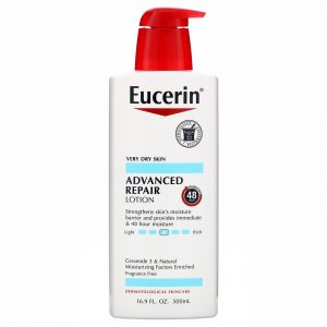Eucerin, Loção Reparadora Avançada, Sem Fragrância, 16.9 fl oz (500 ml)