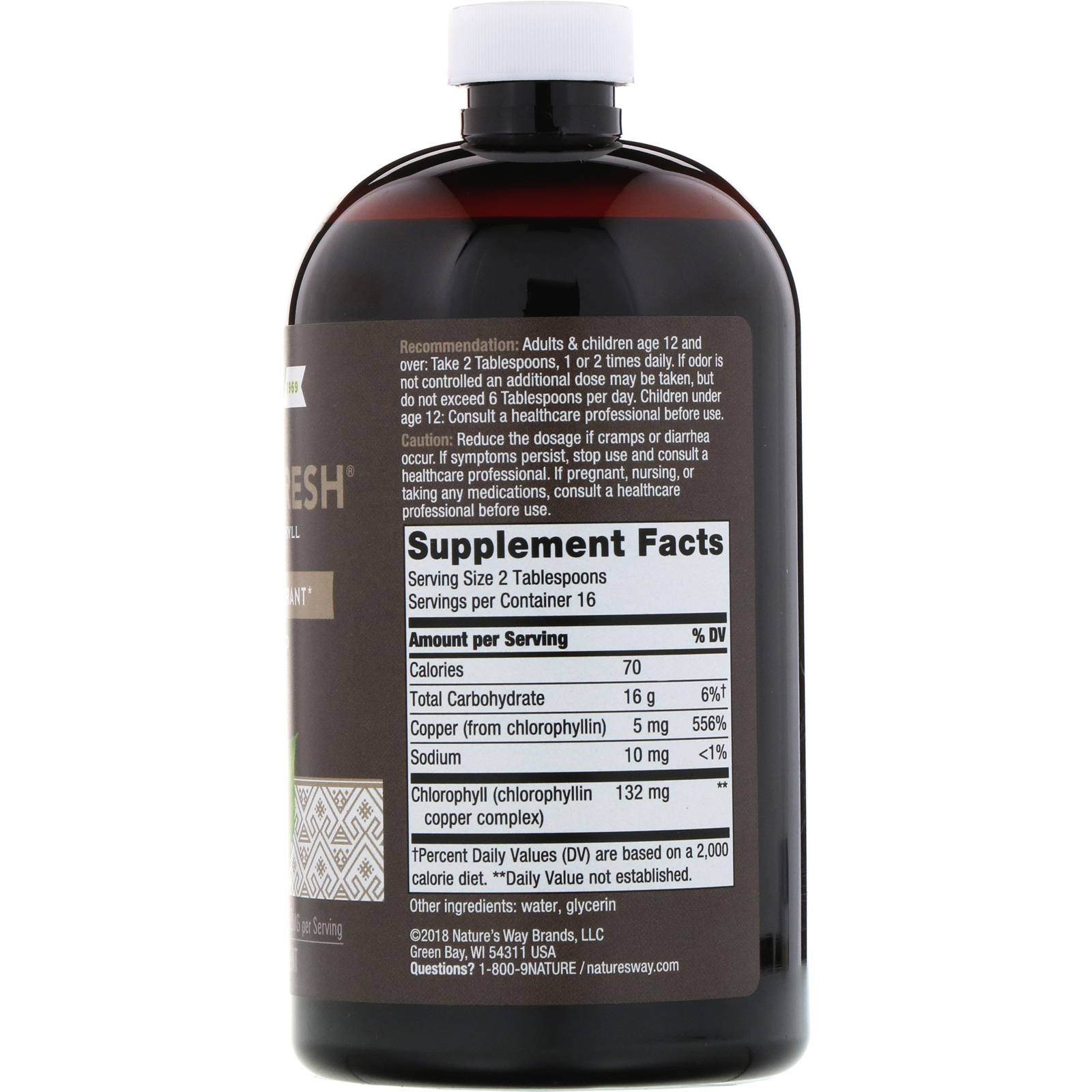 Nature's Way, Chlorofresh, Liquid Chlorophyll, Unflavored, 16 fl oz (473 ml) - Imagem 2