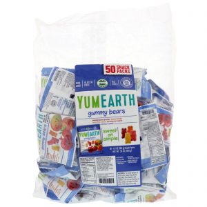 YumEarth, Ursinhos de Goma, Sabores Variados, 50 Pacotes de Lanche, 19,8 g (0,7 oz) cada