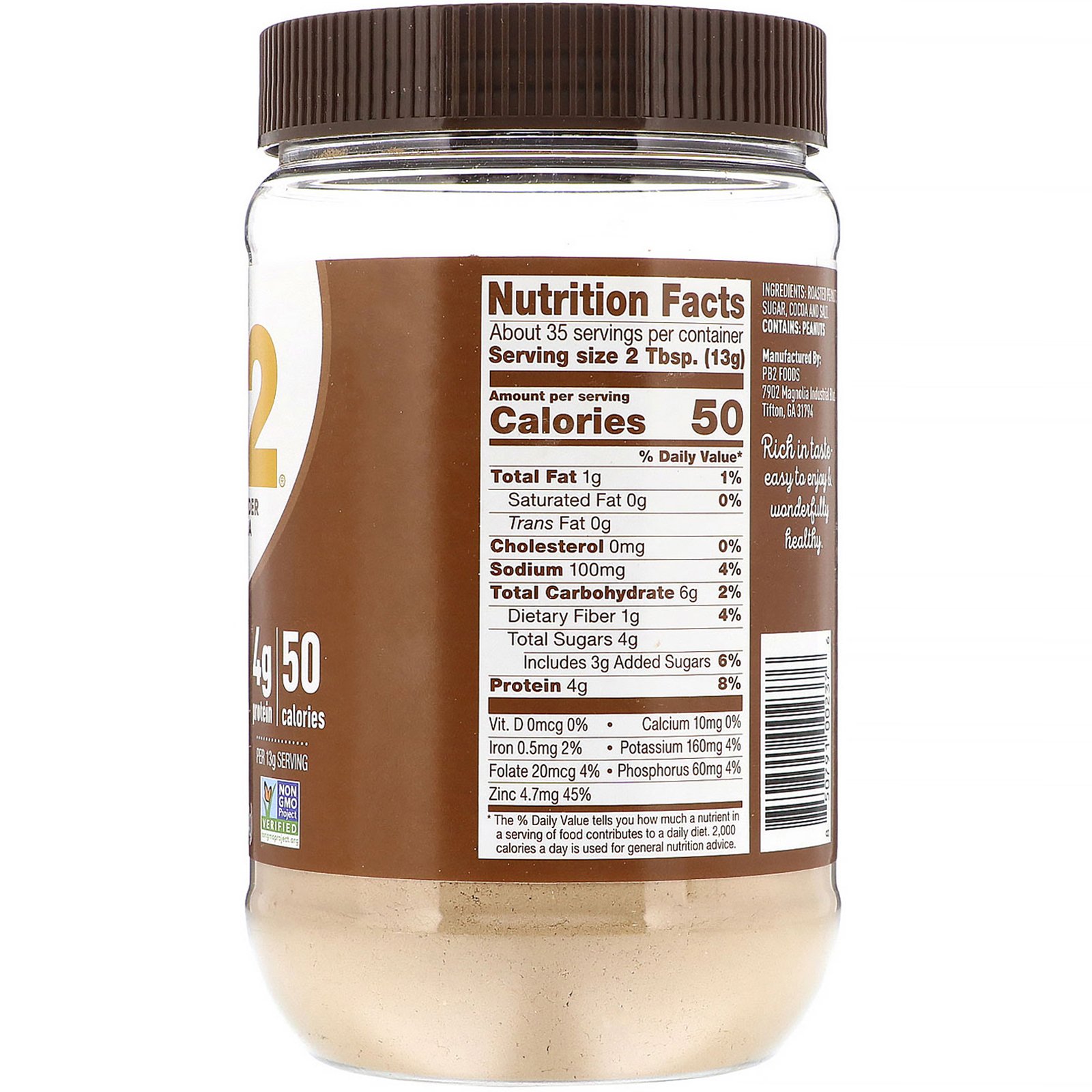 PB2 Foods, PB2, Amendoim em Pó com Cacau, 453,6 g (16 oz) - Imagem 2