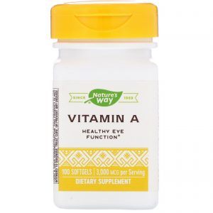 Nature's Way, Vitamina A, 3.000 mcg, 100 Cápsulas de Softgel