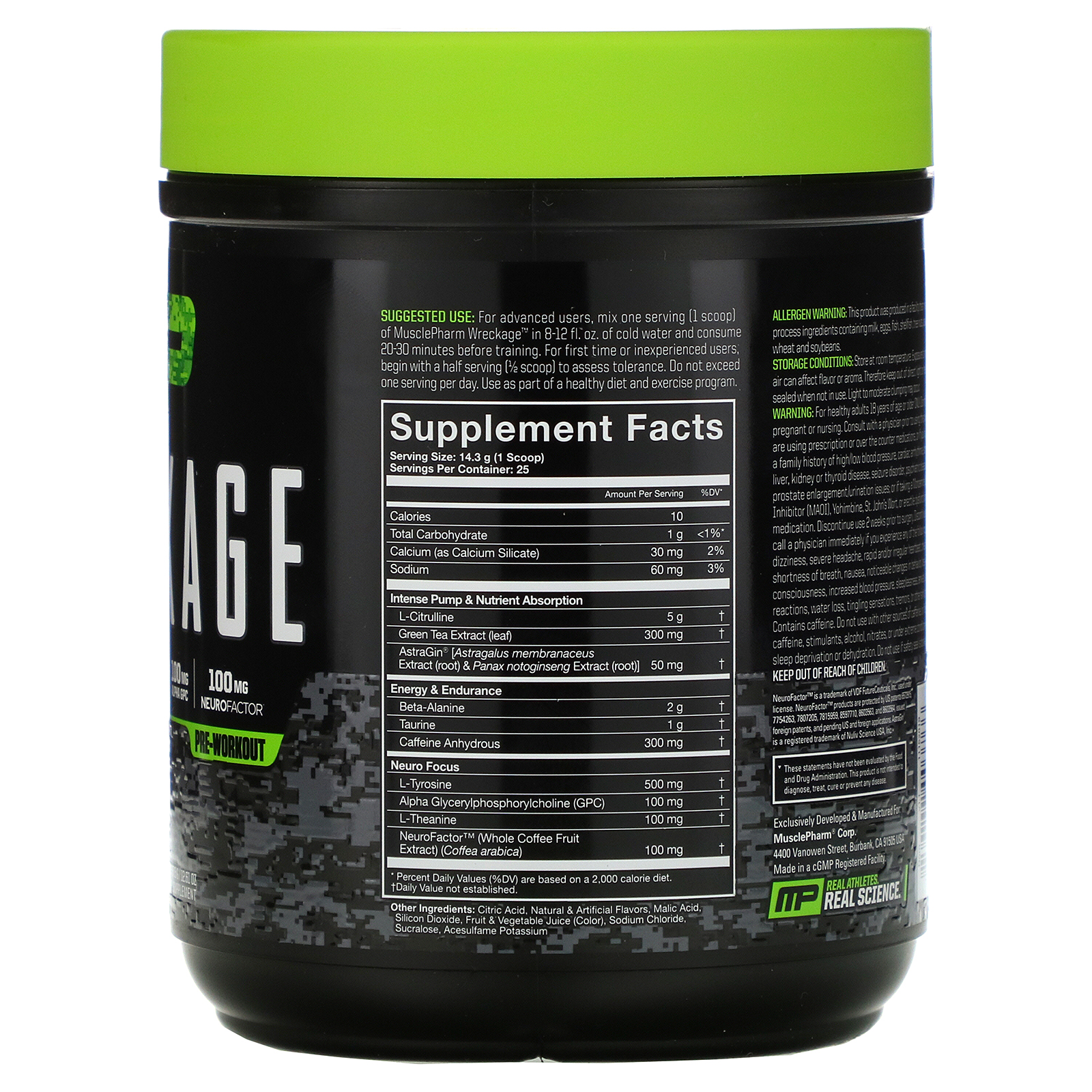 MusclePharm, Wreckage, Pré-Treino, Ponche de Frutas, 357,5 g (12,61 oz) - Imagem 2