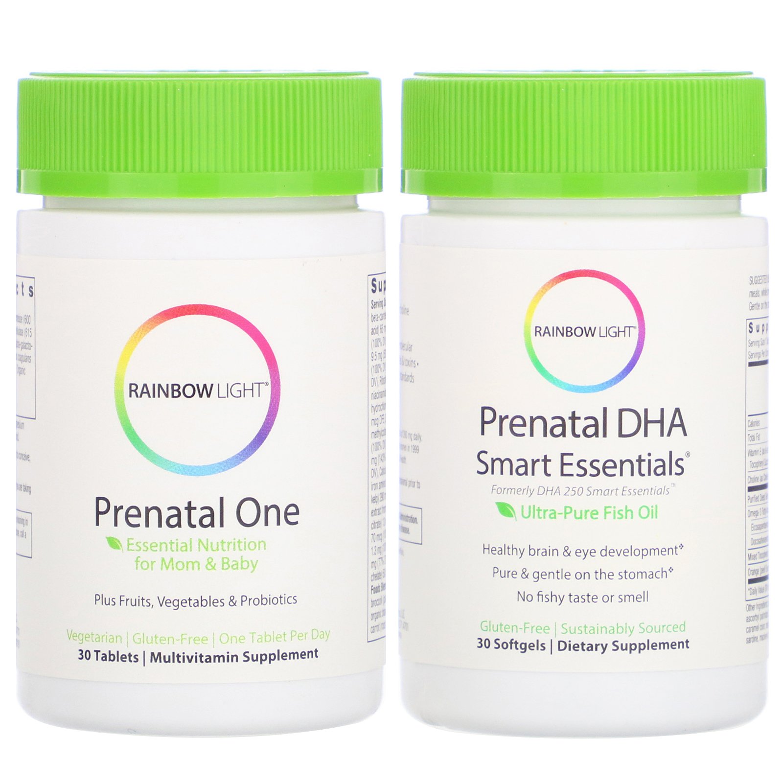 Rainbow Light, Duo Diário Pré-Natal, Pré-Natal Um com DHA Pré-Natal de Essências Inteligentes, Suprimento para 1 Mês (30 Comprimidos + 30 Cápsulas Gelatinosas) - Imagem 3