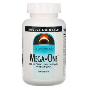 Source Naturals, Mega 1, multivitamínico e minerais de alta potência, 180 comprimidos