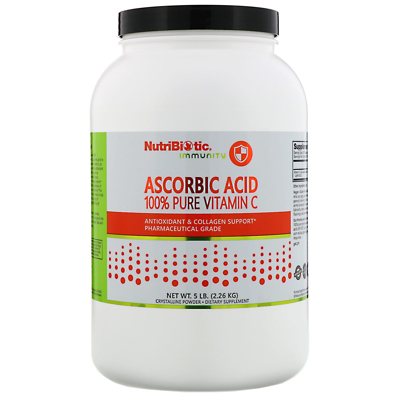 NutriBiotic, Immunity, Ácido Ascórbico, 100% Vitamina C Pura, Pó Cristalino, 2,26 kg (5 lb)