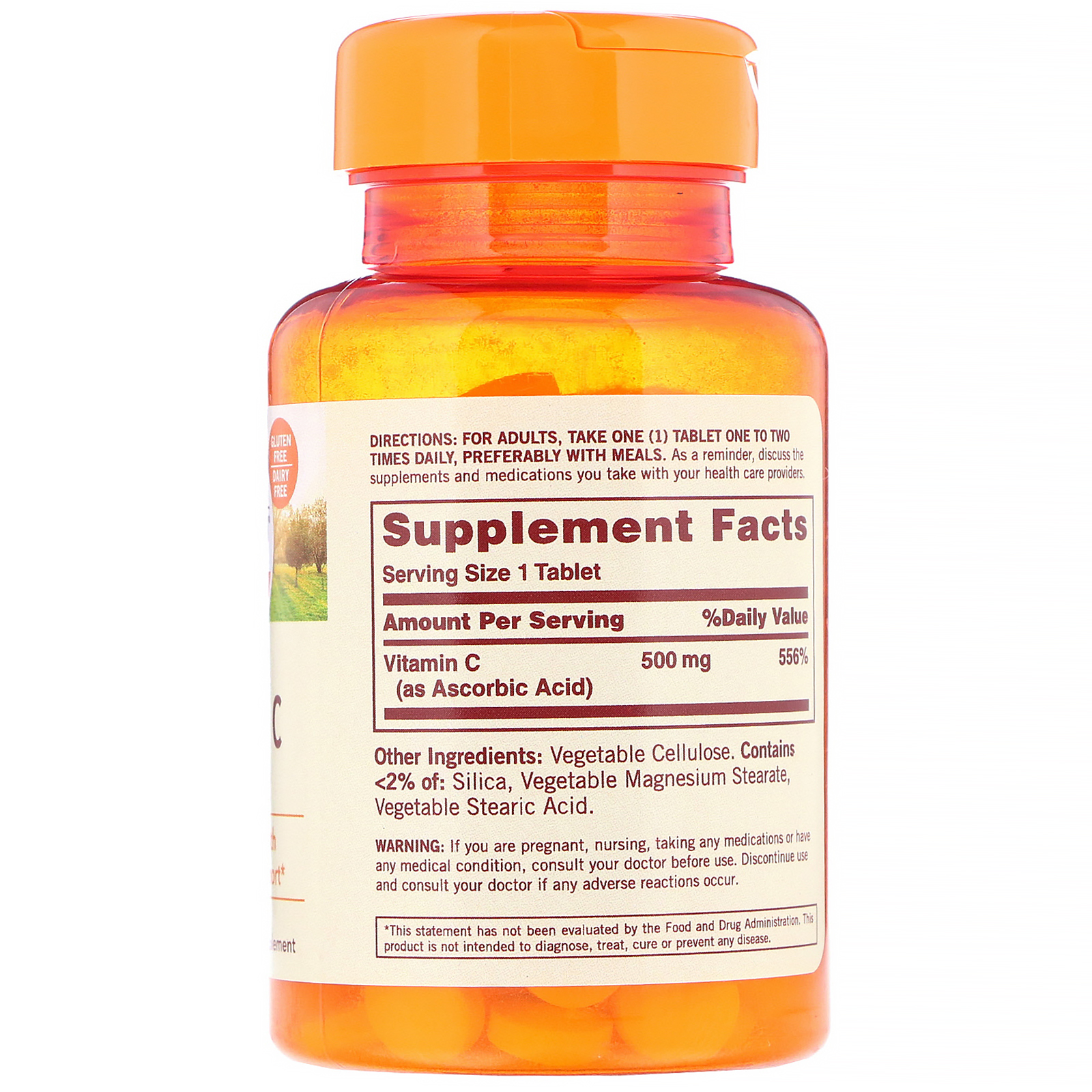 Sundown Naturals, Vitamina C, 500 mg, 100 Comprimidos - Imagem 2