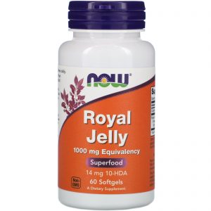 Now Foods, Geleia Real, 1.000 mg, 60 Cápsulas Softgel