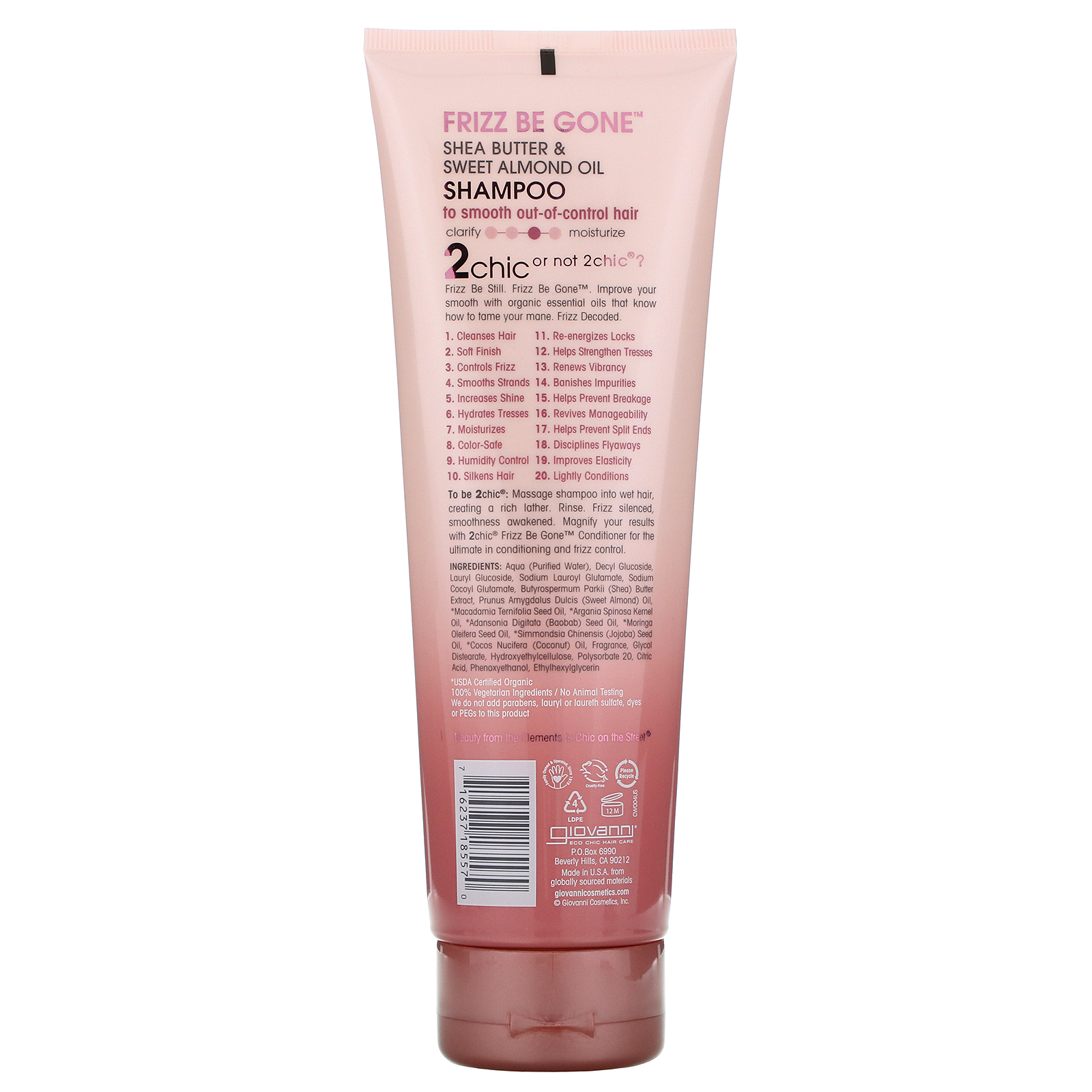 Giovanni, 2chic, Shampoo de Controle de Frizz, Manteiga de karité + Óleo de Amêndoa Doce, 8,5 fl oz (250 ml) - Imagem 2