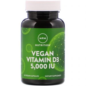 MRM, Vitamina D3 Vegana, 5.000 UI, 60 Cápsulas Veganas