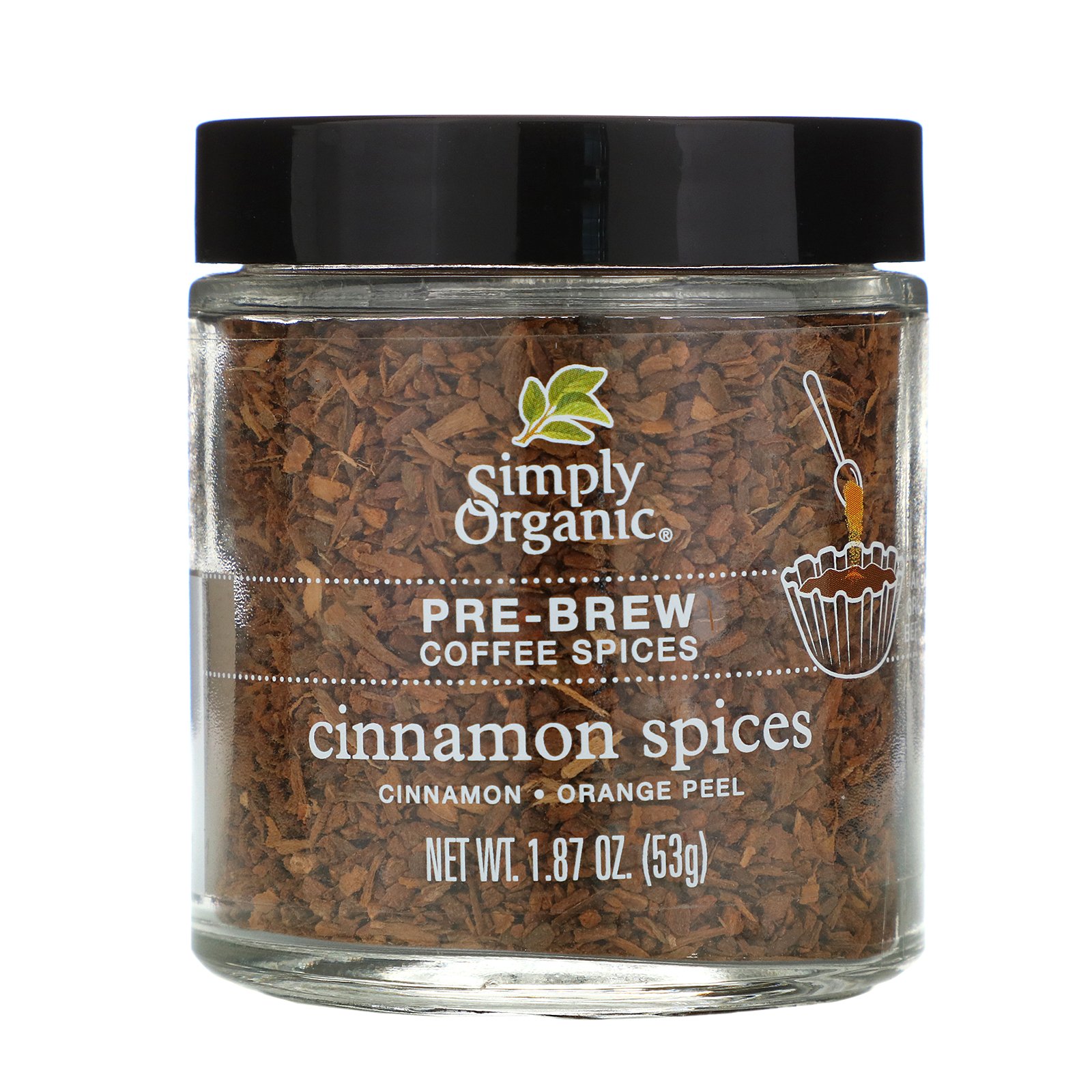 Simply Organic, Especiarias Pré-Preparo para Café, Especiarias e Canela, 1,87 oz (53 g)