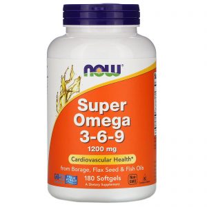 Now Foods, Super Ômega 3-6-9, 1200 mg, 180 Cápsulas Softgel