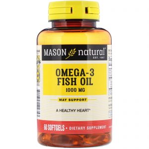 Mason Natural, Óleo de Peixe com Ômega-3, 1000 mg, 60 Cápsulas Softgel