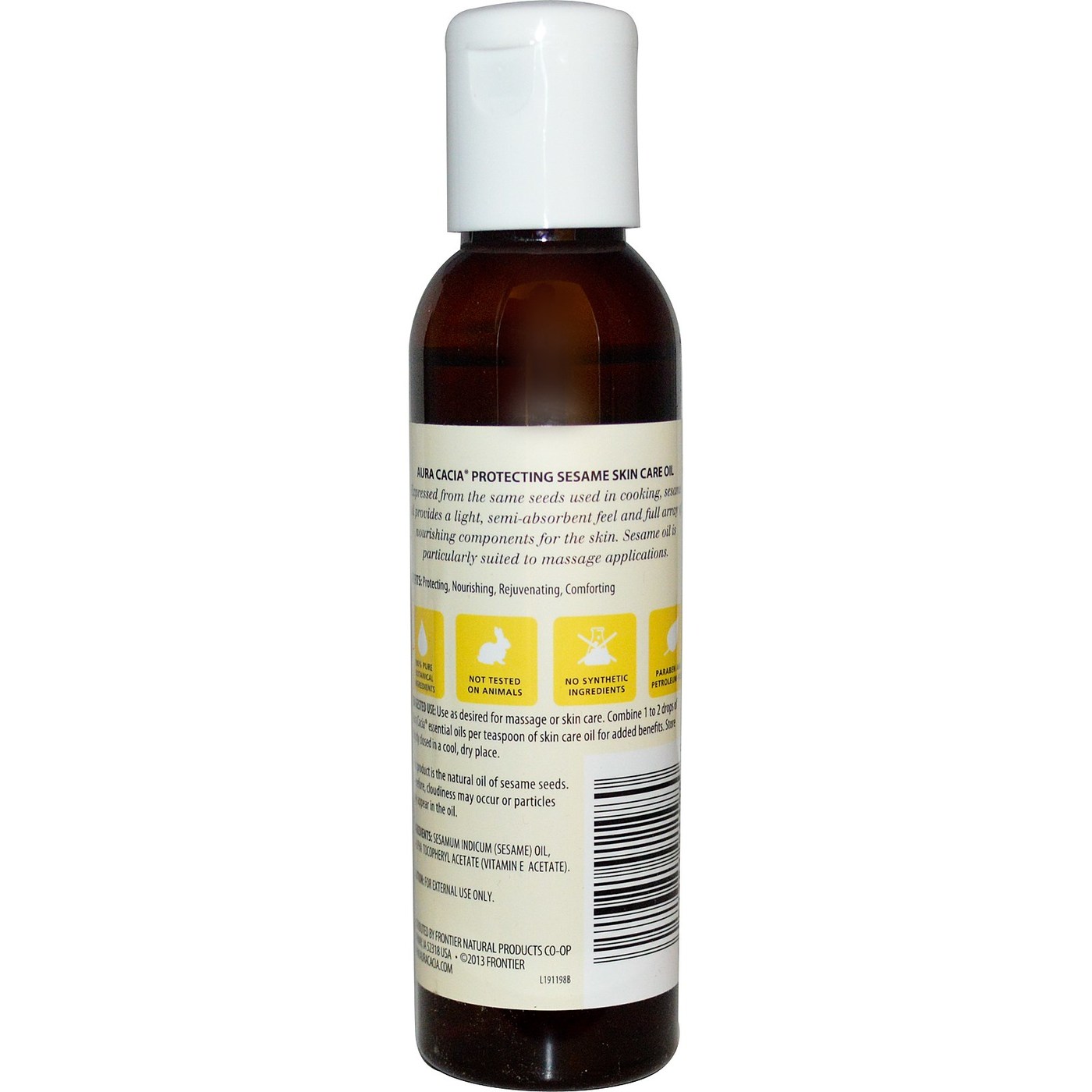 Aura Cacia, Óleo Natural de Cuidado para Pele com Gergelim - 4 fl oz (118mL) - Imagem 2