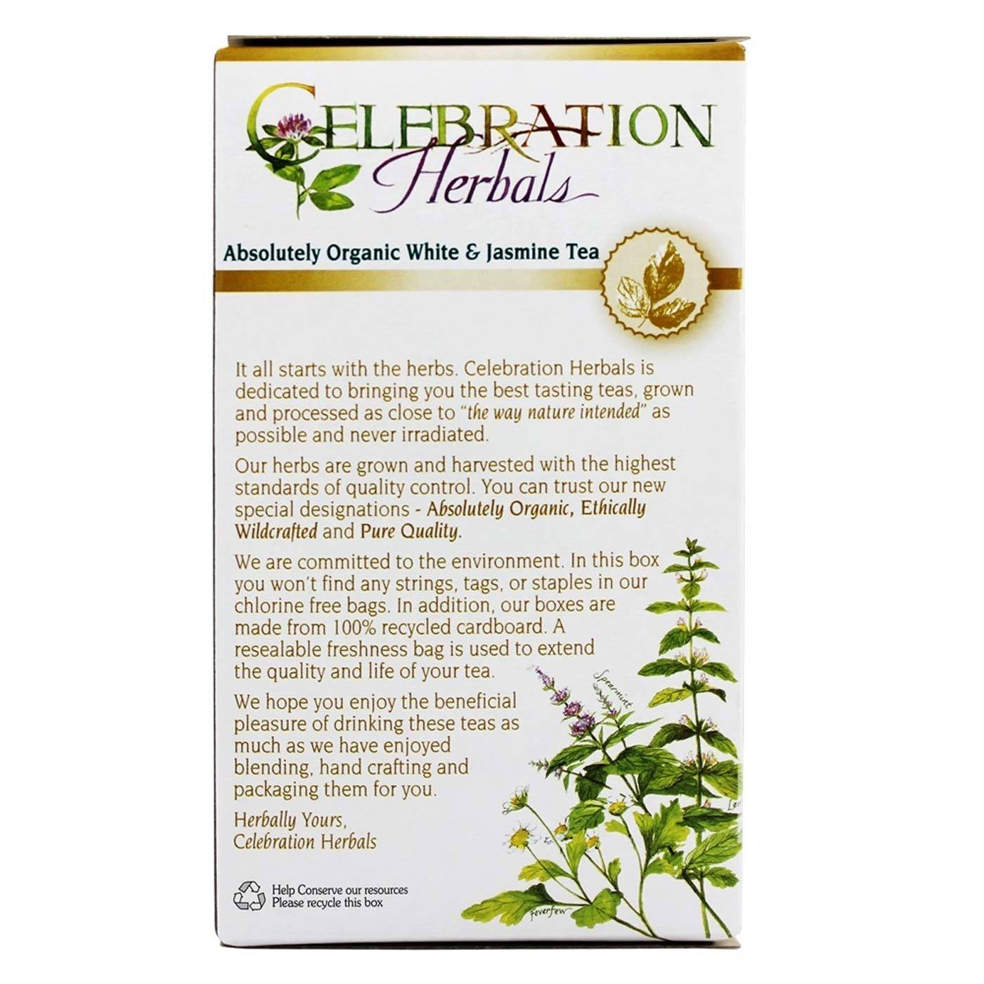 Celebration Herbals, Chá Branco & Jasmine Orgânico - 24 Saquinhos de Chá - Imagem 3