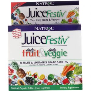Natrol, JuiceFestiv, 2 Frascos, 60 Cápsulas Cada