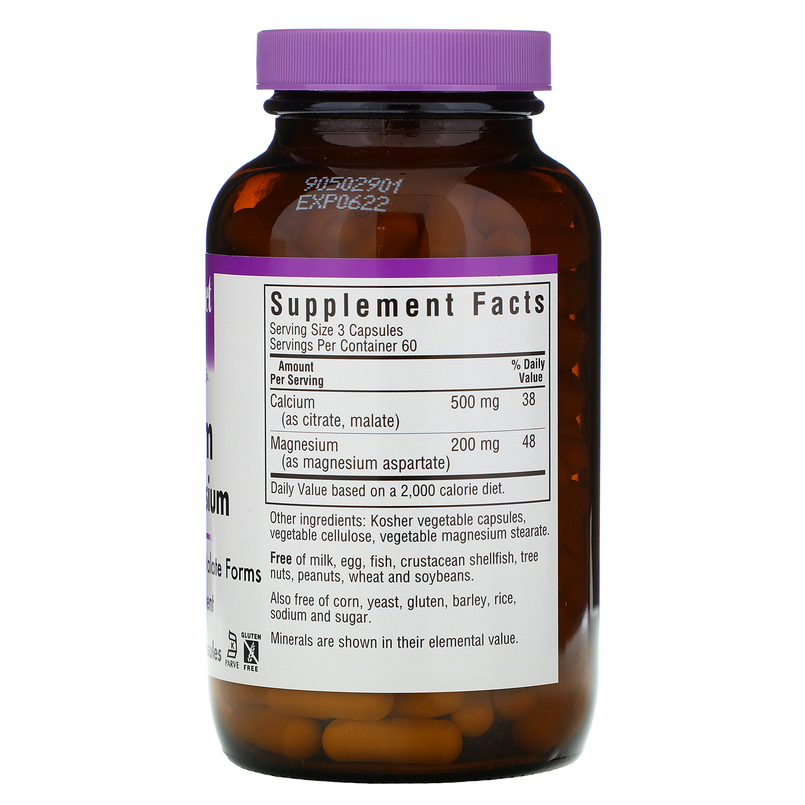 Bluebonnet Nutrition, Calcium Plus Magnesium, 180 Vcaps - Imagem 2