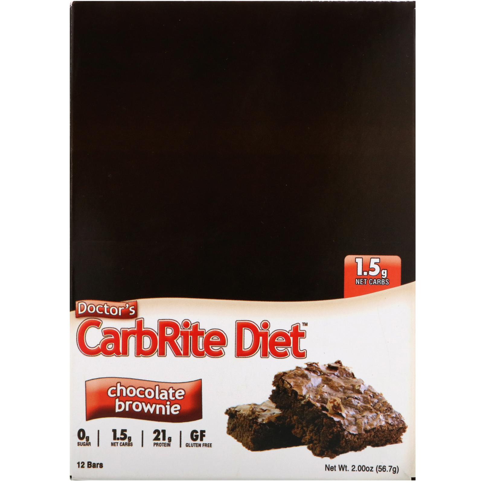 Universal Nutrition, Doctor's CarbRite Diet Bars, Chocolate Brownie, 12 Bars, 2.00 oz (56.7 g) Each - Imagem 2