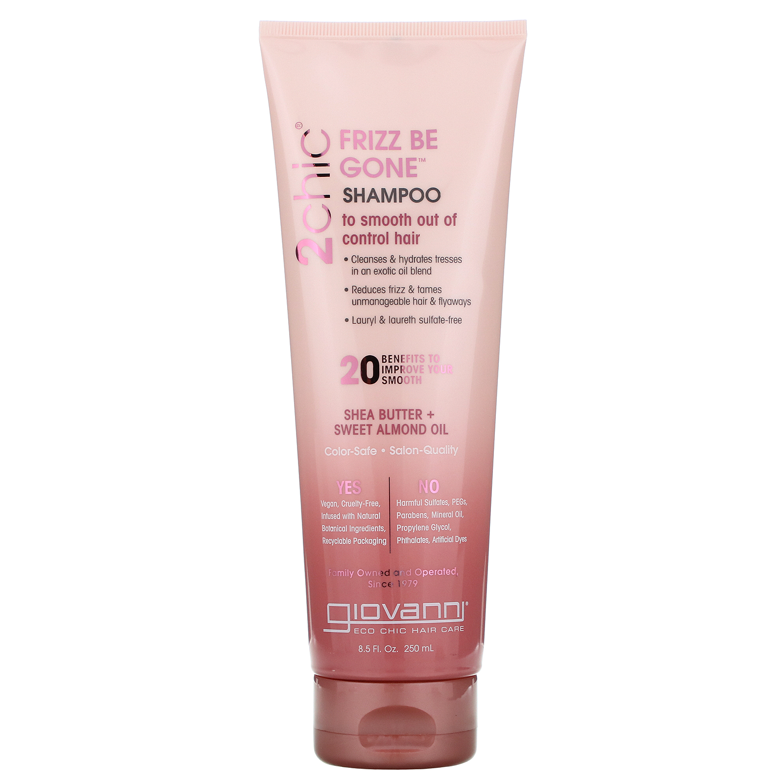 Giovanni, 2chic, Shampoo de Controle de Frizz, Manteiga de karité + Óleo de Amêndoa Doce, 8,5 fl oz (250 ml)