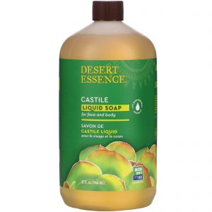 Desert Essence, Sabão de Castela Líquido com Óleo da Árvore de Chá Colheita Ecológica, 32 onças fluidas (960 mL)