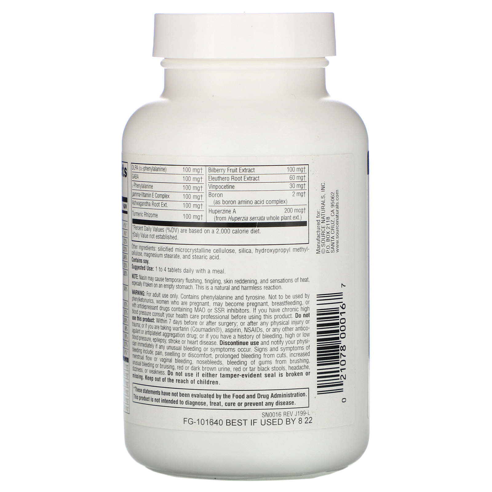 Source Naturals, Higher Mind, 90 Comprimidos - Imagem 3