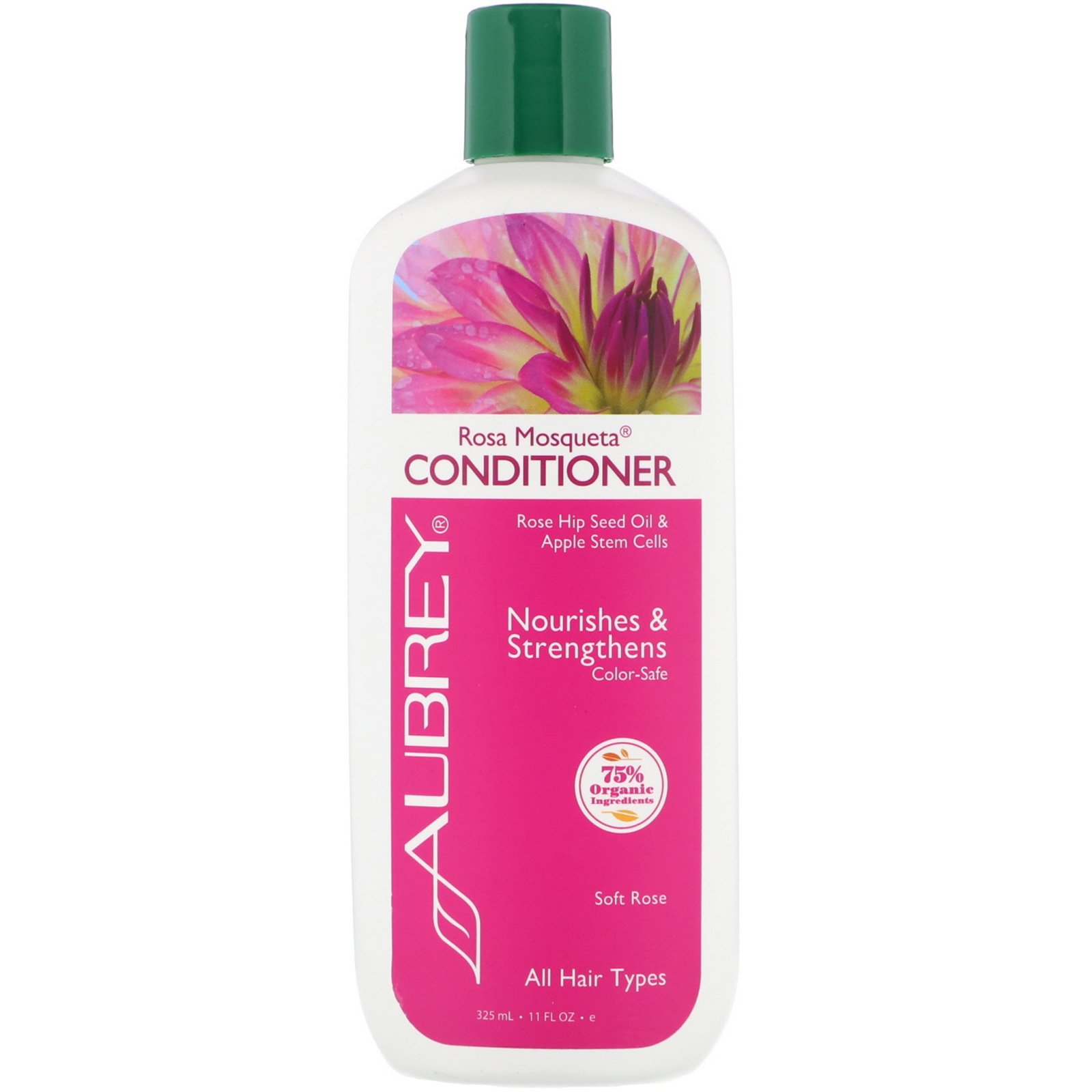 Aubrey Organics, Rosa Mosqueta Conditioner, Vibrant Hydration, All Hair Types, 11 fl oz (325 ml)