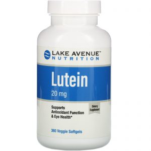 Lake Avenue Nutrition, Luteína, 20 mg, 360 Cápsulas Gelatinosas Vegetais