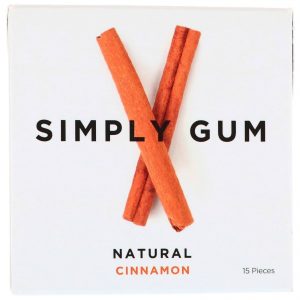 Simply Gum, Goma de Mascar, Canela Natural, 15 Unidades