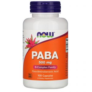 Now Foods, PABA, 500 mg, 100 Cápsulas