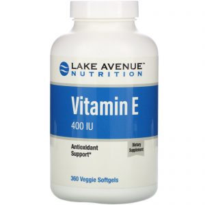 Lake Avenue Nutrition, Vitamina E, 400 UI, 360 Cápsulas Gelatinosas Vegetais