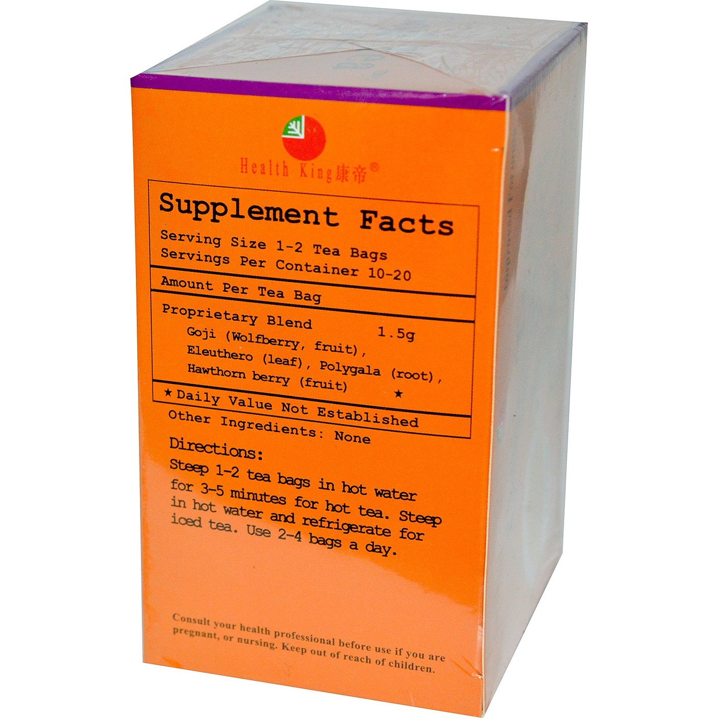 Health King and Balanceuticals Chá de Goji 20 sachês - Imagem 2