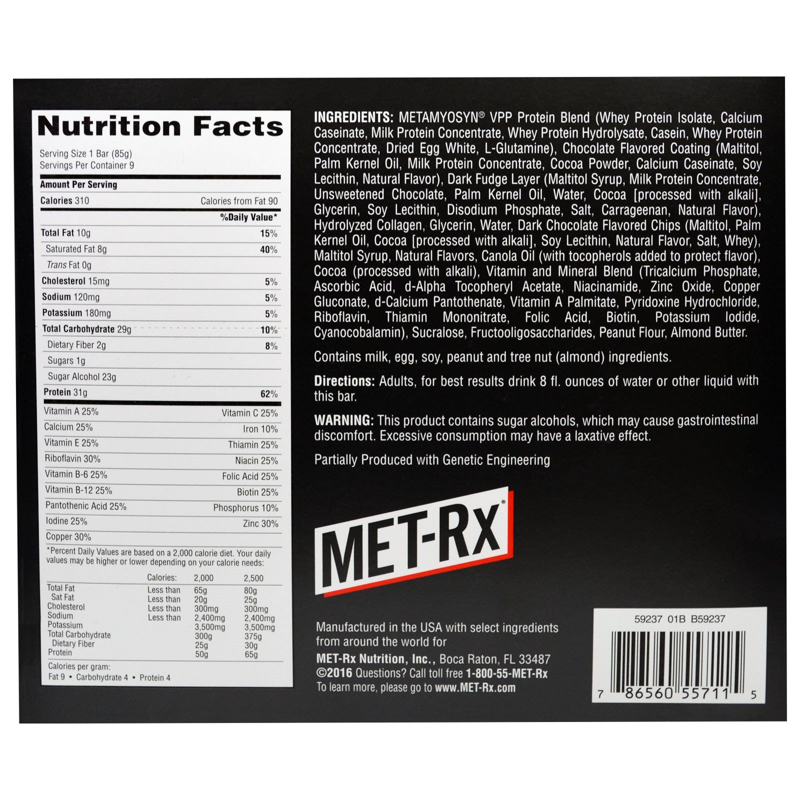 MET-Rx, PROTEIN PLUS Bar, Chocolate Chocolate Chunk, 9 Bars, 3.0 oz (85 g) Each - Imagem 3