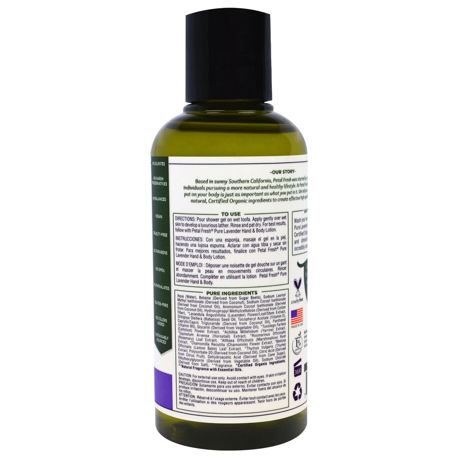 Petal Fresh, Puro, Gel Suavizante de Banho & Limpeza, Lavanda, 90 ml - Imagem 2
