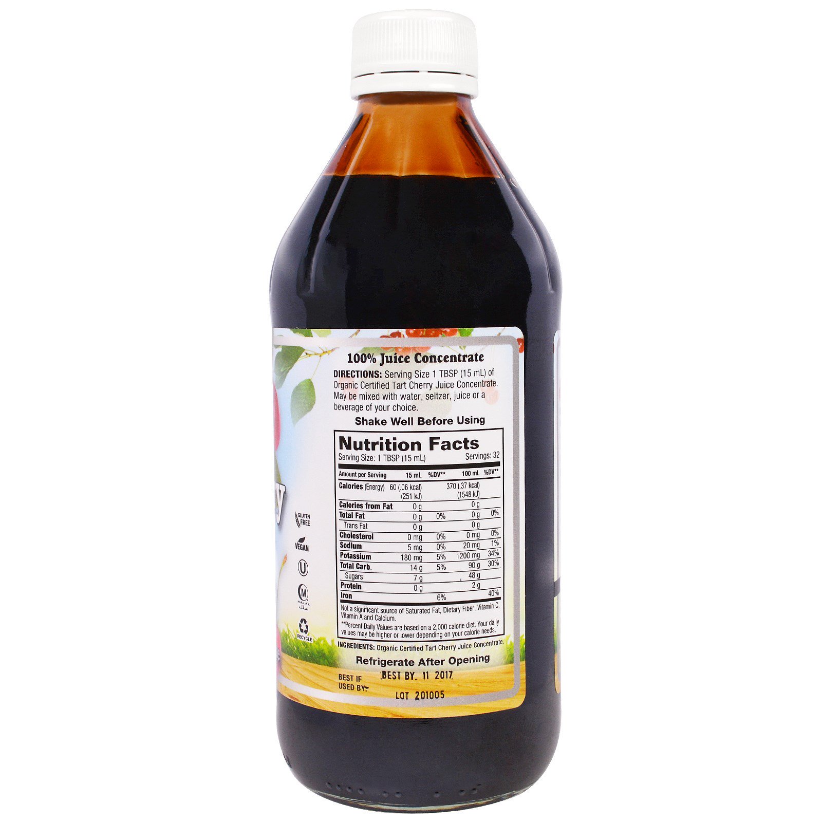 Dynamic Health Laboratories, Once Daily Tart Cherry, Ultra 5X, 100% Juice Concentrate, 16 fl oz (473 ml) - Imagem 2