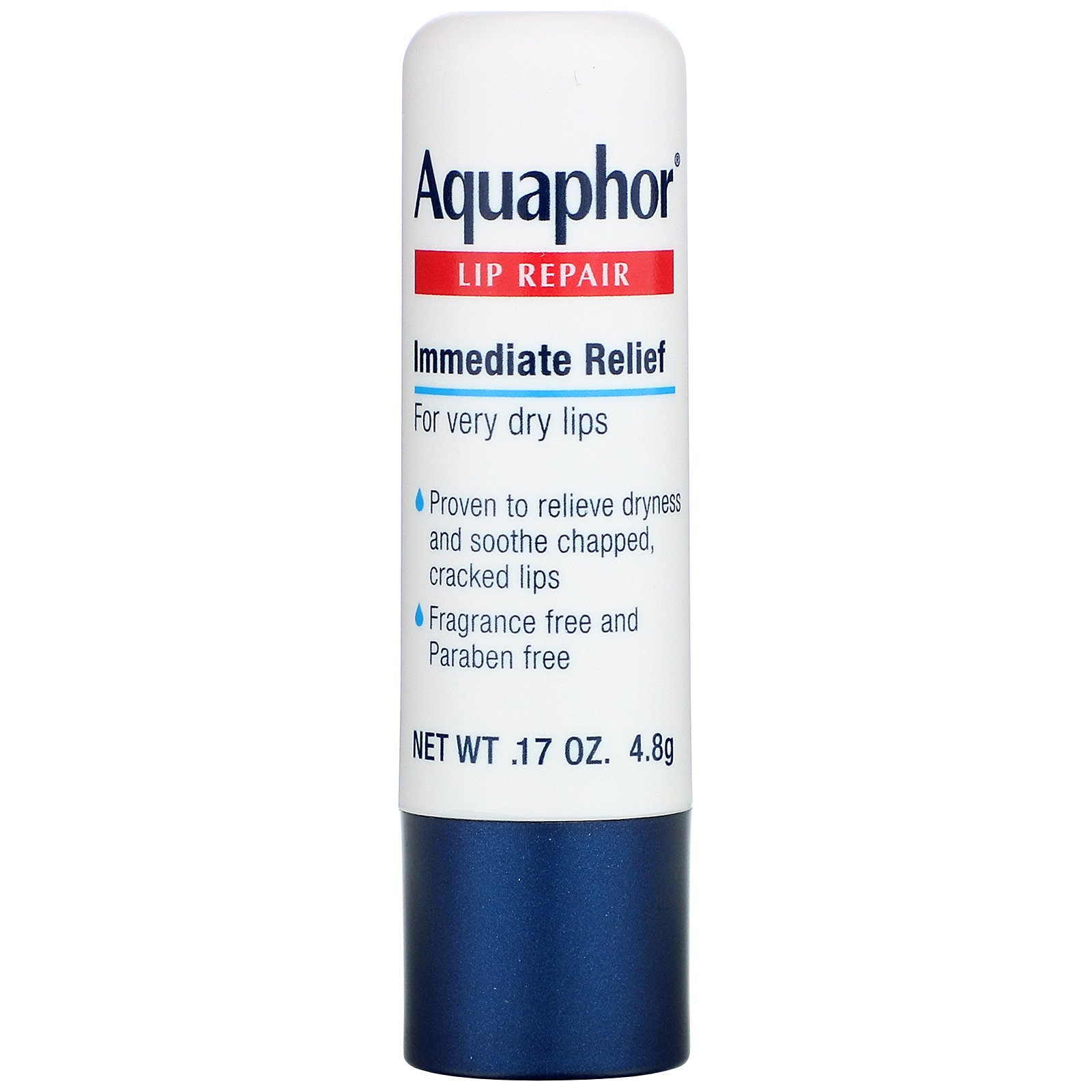 Aquaphor, Reparação dos Lábios, Bastão, Alívio Imediato, Sem Perfume, 1 Bastão, 4,8 g (0,17 oz)