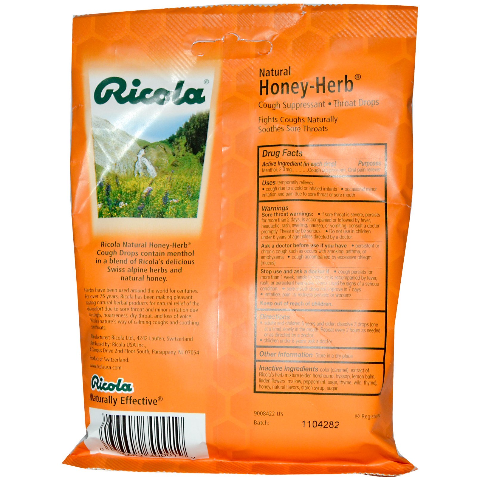 Ricola, Natural Honey Herb, 24 Pastilhas - Imagem 2