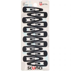 Scunci, Clipes tic-tac, pretos, 12 peças