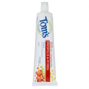 Tom's of Maine, Pasta de dente natural contra placa, própolis e mirra, sem flúor, funcho, 5,5 oz (155,9 g)