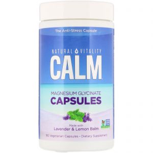 Natural Vitality, Calm, Magnesium Glycinate Capsules, 180 Vegetarian Capsules